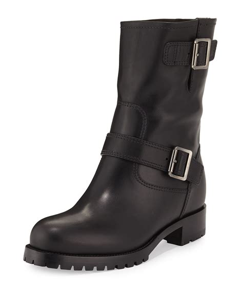 Prada Leather Moto Boots 